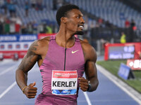 Fred Kerley (USA) competes in the 100m Men during the IAAF Wanda Diamond League: Golden Gala Pietro Mennea at Olympic Stadium in Rome, Italy...