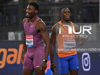 Fred Kerley (USA) and Letsile Tebogo (BOT) participate in the IAAF Wanda Diamond League: Golden Gala Pietro Mennea at Olympic Stadium in Rom...