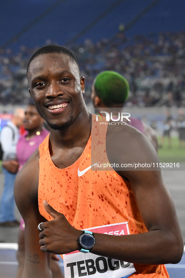 Letsile TEBOGO (BOT) competes in the 100m Men during the IAAF Wanda Diamond League: Golden Gala Pietro Mennea at Olympic Stadium in Rome, It...