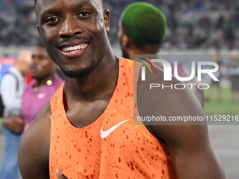 Letsile TEBOGO (BOT) competes in the 100m Men during the IAAF Wanda Diamond League: Golden Gala Pietro Mennea at Olympic Stadium in Rome, It...