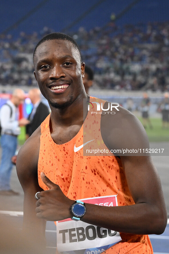 Letsile TEBOGO (BOT) competes in the 100m Men during the IAAF Wanda Diamond League: Golden Gala Pietro Mennea at Olympic Stadium in Rome, It...