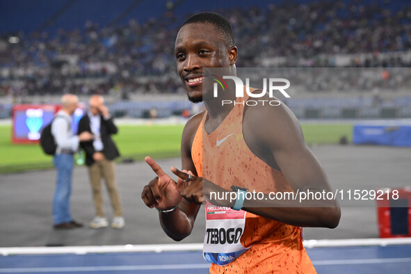 Letsile TEBOGO (BOT) competes in the 100m Men during the IAAF Wanda Diamond League: Golden Gala Pietro Mennea at Olympic Stadium in Rome, It...