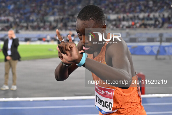 Letsile TEBOGO (BOT) competes in the 100m Men during the IAAF Wanda Diamond League: Golden Gala Pietro Mennea at Olympic Stadium in Rome, It...