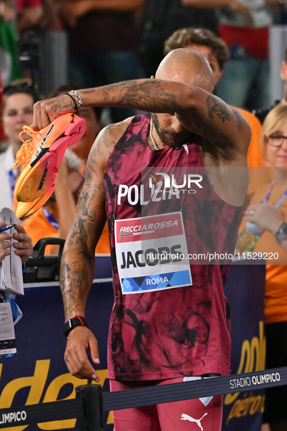 Lamont Marcell Jacobs (ITA) participates in the IAAF Wanda Diamond League: Golden Gala Pietro Mennea at Olympic Stadium in Rome, Italy, on A...