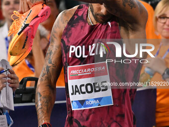 Lamont Marcell Jacobs (ITA) participates in the IAAF Wanda Diamond League: Golden Gala Pietro Mennea at Olympic Stadium in Rome, Italy, on A...