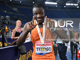 Letsile TEBOGO (BOT) competes in the 100m Men during the IAAF Wanda Diamond League: Golden Gala Pietro Mennea at Olympic Stadium in Rome, It...