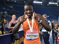 Letsile TEBOGO (BOT) competes in the 100m Men during the IAAF Wanda Diamond League: Golden Gala Pietro Mennea at Olympic Stadium in Rome, It...