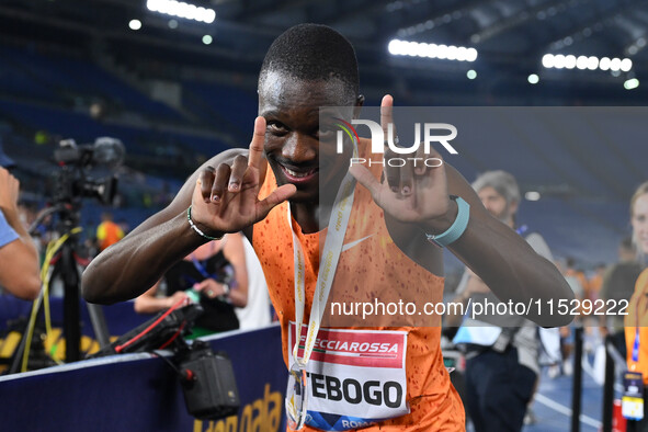 Letsile TEBOGO (BOT) competes in the 100m Men during the IAAF Wanda Diamond League: Golden Gala Pietro Mennea at Olympic Stadium in Rome, It...