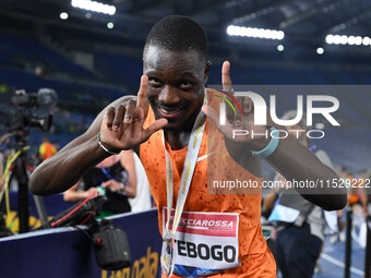 Letsile TEBOGO (BOT) competes in the 100m Men during the IAAF Wanda Diamond League: Golden Gala Pietro Mennea at Olympic Stadium in Rome, It...