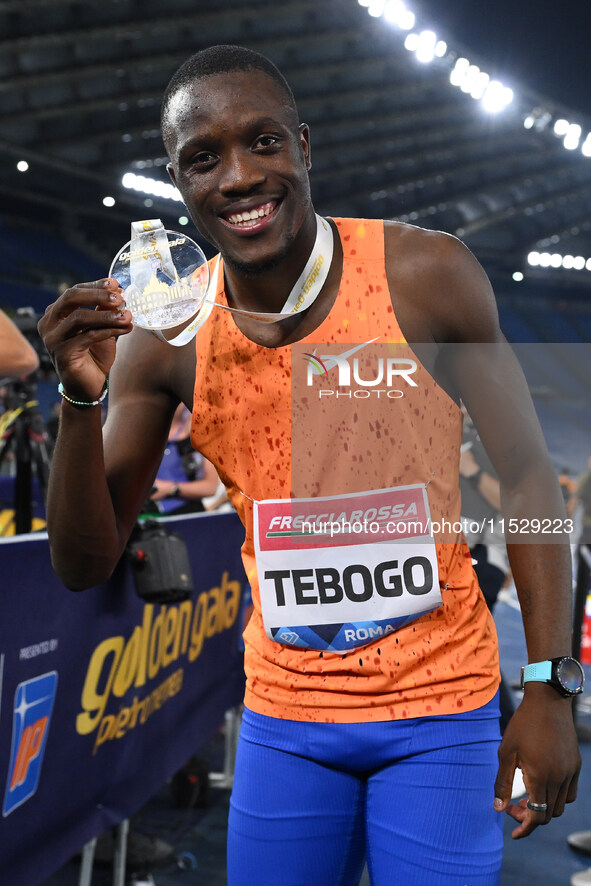 Letsile TEBOGO (BOT) competes in the 100m Men during the IAAF Wanda Diamond League: Golden Gala Pietro Mennea at Olympic Stadium in Rome, It...