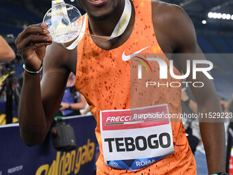 Letsile TEBOGO (BOT) competes in the 100m Men during the IAAF Wanda Diamond League: Golden Gala Pietro Mennea at Olympic Stadium in Rome, It...