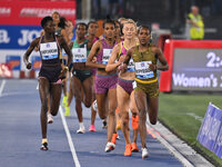 Faith Kipyegon (KEN) competes in the 1500m Women during the IAAF Wanda Diamond League: Golden Gala Pietro Mennea at Olympic Stadium in Rome,...