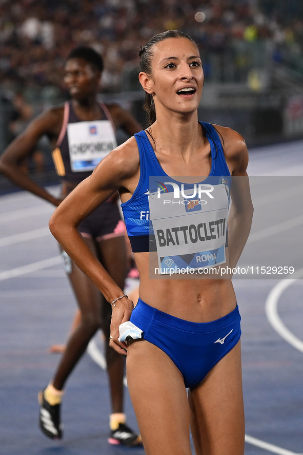 Nadia Battocletti (ITA) competes in the 1500m Women during the IAAF Wanda Diamond League: Golden Gala Pietro Mennea at Olympic Stadium in Ro...