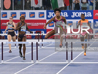 Anna Cockrell (USA) competes in the Women's 400m Hurdles during the IAAF Wanda Diamond League: Golden Gala Pietro Mennea at Olympic Stadium...