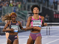 Anna Cockrell (USA) competes in the Women's 400m Hurdles during the IAAF Wanda Diamond League: Golden Gala Pietro Mennea at Olympic Stadium...