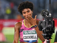 Anna Cockrell (USA) competes in the Women's 400m Hurdles during the IAAF Wanda Diamond League: Golden Gala Pietro Mennea at Olympic Stadium...