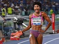 Anna Cockrell (USA) competes in the Women's 400m Hurdles during the IAAF Wanda Diamond League: Golden Gala Pietro Mennea at Olympic Stadium...