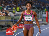 Anna Cockrell (USA) competes in the Women's 400m Hurdles during the IAAF Wanda Diamond League: Golden Gala Pietro Mennea at Olympic Stadium...