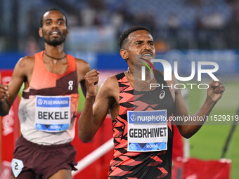 Hagos Gebrhiwet (ETH) competes in the 5000m Men during the IAAF Wanda Diamond League: Golden Gala Pietro Mennea at Olympic Stadium in Rome,...