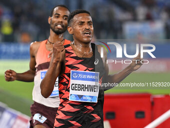 Hagos Gebrhiwet (ETH) competes in the 5000m Men during the IAAF Wanda Diamond League: Golden Gala Pietro Mennea at Olympic Stadium in Rome,...