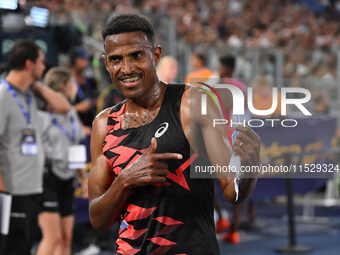 Hagos Gebrhiwet (ETH) competes in the 5000m Men during the IAAF Wanda Diamond League: Golden Gala Pietro Mennea at Olympic Stadium in Rome,...