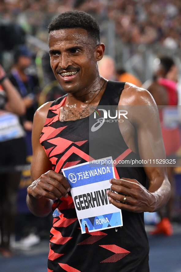 Hagos Gebrhiwet (ETH) competes in the 5000m Men during the IAAF Wanda Diamond League: Golden Gala Pietro Mennea at Olympic Stadium in Rome,...