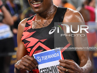 Hagos Gebrhiwet (ETH) competes in the 5000m Men during the IAAF Wanda Diamond League: Golden Gala Pietro Mennea at Olympic Stadium in Rome,...