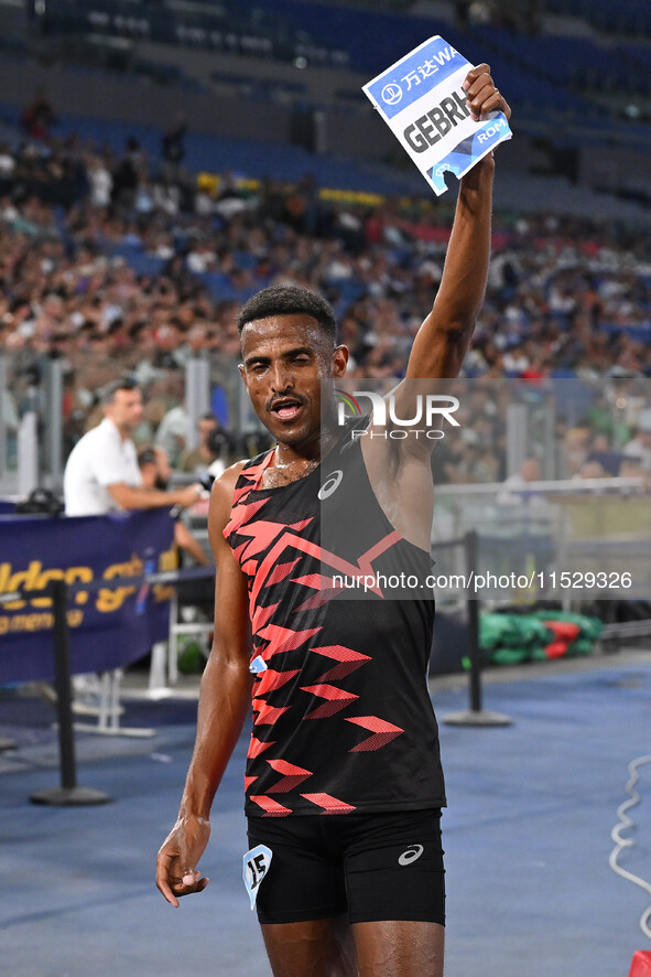 Hagos Gebrhiwet (ETH) competes in the 5000m Men during the IAAF Wanda Diamond League: Golden Gala Pietro Mennea at Olympic Stadium in Rome,...