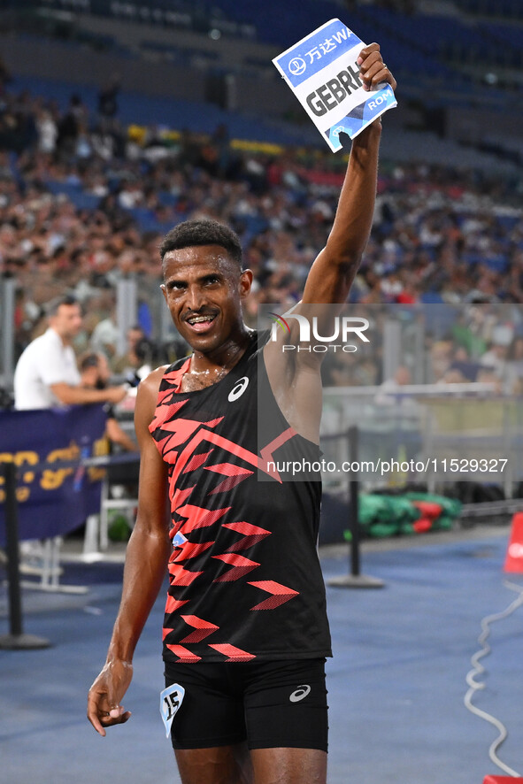 Hagos Gebrhiwet (ETH) competes in the 5000m Men during the IAAF Wanda Diamond League: Golden Gala Pietro Mennea at Olympic Stadium in Rome,...