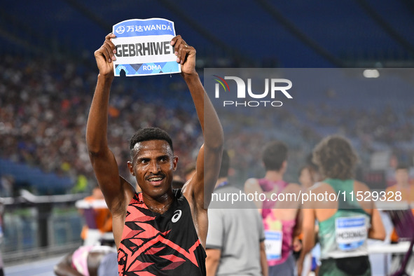 Hagos Gebrhiwet (ETH) competes in the 5000m Men during the IAAF Wanda Diamond League: Golden Gala Pietro Mennea at Olympic Stadium in Rome,...