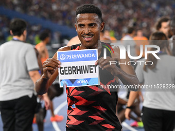 Hagos Gebrhiwet (ETH) competes in the 5000m Men during the IAAF Wanda Diamond League: Golden Gala Pietro Mennea at Olympic Stadium in Rome,...