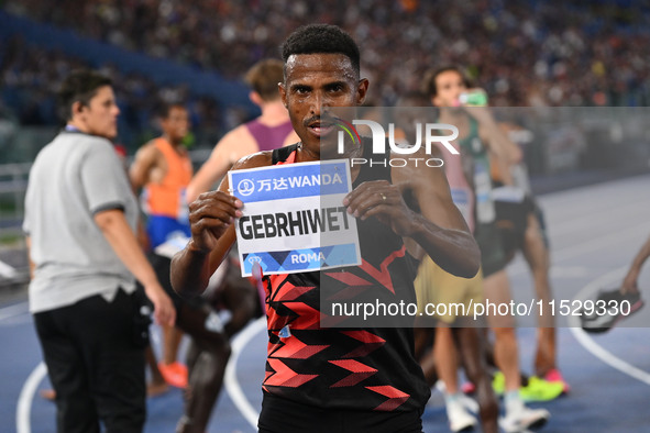 Hagos Gebrhiwet (ETH) competes in the 5000m Men during the IAAF Wanda Diamond League: Golden Gala Pietro Mennea at Olympic Stadium in Rome,...