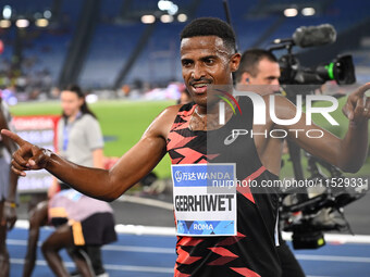 Hagos Gebrhiwet (ETH) competes in the 5000m Men during the IAAF Wanda Diamond League: Golden Gala Pietro Mennea at Olympic Stadium in Rome,...