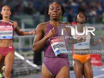 Brittany Brown (USA) competes in the 200m Women during the IAAF Wanda Diamond League: Golden Gala Pietro Mennea at Olympic Stadium in Rome,...