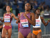 Brittany Brown (USA) competes in the 200m Women during the IAAF Wanda Diamond League: Golden Gala Pietro Mennea at Olympic Stadium in Rome,...