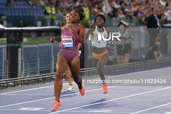 Brittany Brown (USA) competes in the 200m Women during the IAAF Wanda Diamond League: Golden Gala Pietro Mennea at Olympic Stadium in Rome,...