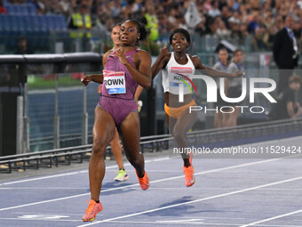 Brittany Brown (USA) competes in the 200m Women during the IAAF Wanda Diamond League: Golden Gala Pietro Mennea at Olympic Stadium in Rome,...