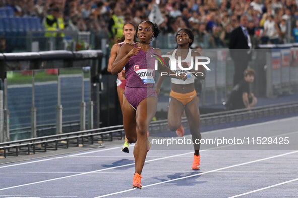 Brittany Brown (USA) competes in the 200m Women during the IAAF Wanda Diamond League: Golden Gala Pietro Mennea at Olympic Stadium in Rome,...