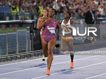 Brittany Brown (USA) competes in the 200m Women during the IAAF Wanda Diamond League: Golden Gala Pietro Mennea at Olympic Stadium in Rome,...