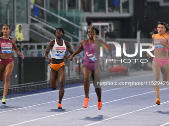 Brittany Brown (USA) competes in the 200m Women during the IAAF Wanda Diamond League: Golden Gala Pietro Mennea at Olympic Stadium in Rome,...