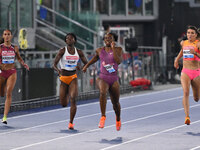 Brittany Brown (USA) competes in the 200m Women during the IAAF Wanda Diamond League: Golden Gala Pietro Mennea at Olympic Stadium in Rome,...