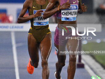 Winfred Yavi (BRN) competes in the 3000m Steeplechase Women during the IAAF Wanda Diamond League: Golden Gala Pietro Mennea at Olympic Stadi...