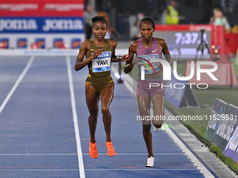 Winfred Yavi (BRN) competes in the 3000m Steeplechase Women during the IAAF Wanda Diamond League: Golden Gala Pietro Mennea at Olympic Stadi...