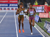 Winfred Yavi (BRN) competes in the 3000m Steeplechase Women during the IAAF Wanda Diamond League: Golden Gala Pietro Mennea at Olympic Stadi...