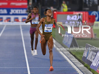 Winfred Yavi (BRN) competes in the 3000m Steeplechase Women during the IAAF Wanda Diamond League: Golden Gala Pietro Mennea at Olympic Stadi...