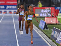 Winfred Yavi (BRN) competes in the 3000m Steeplechase Women during the IAAF Wanda Diamond League: Golden Gala Pietro Mennea at Olympic Stadi...