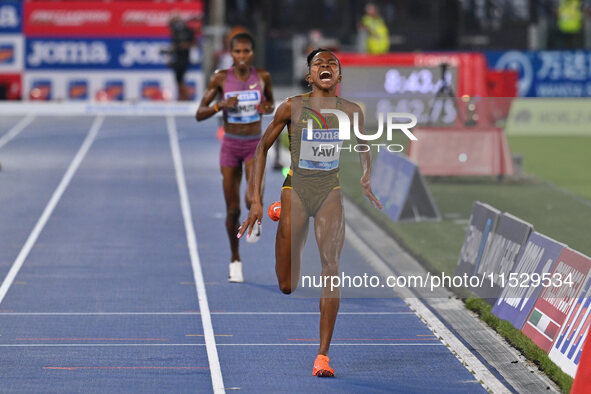 Winfred Yavi (BRN) competes in the 3000m Steeplechase Women during the IAAF Wanda Diamond League: Golden Gala Pietro Mennea at Olympic Stadi...