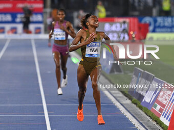 Winfred Yavi (BRN) competes in the 3000m Steeplechase Women during the IAAF Wanda Diamond League: Golden Gala Pietro Mennea at Olympic Stadi...