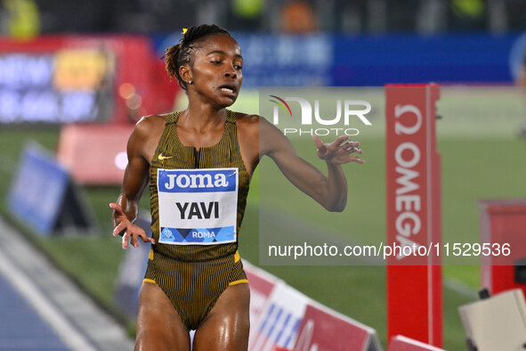 Winfred Yavi (BRN) competes in the 3000m Steeplechase Women during the IAAF Wanda Diamond League: Golden Gala Pietro Mennea at Olympic Stadi...