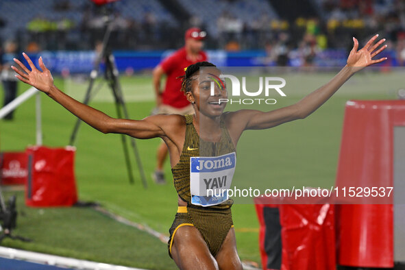 Winfred Yavi (BRN) competes in the 3000m Steeplechase Women during the IAAF Wanda Diamond League: Golden Gala Pietro Mennea at Olympic Stadi...